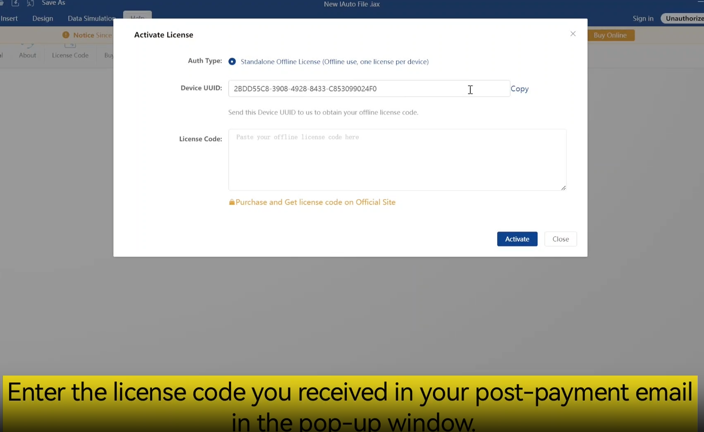 Activating Offline Perpetual License